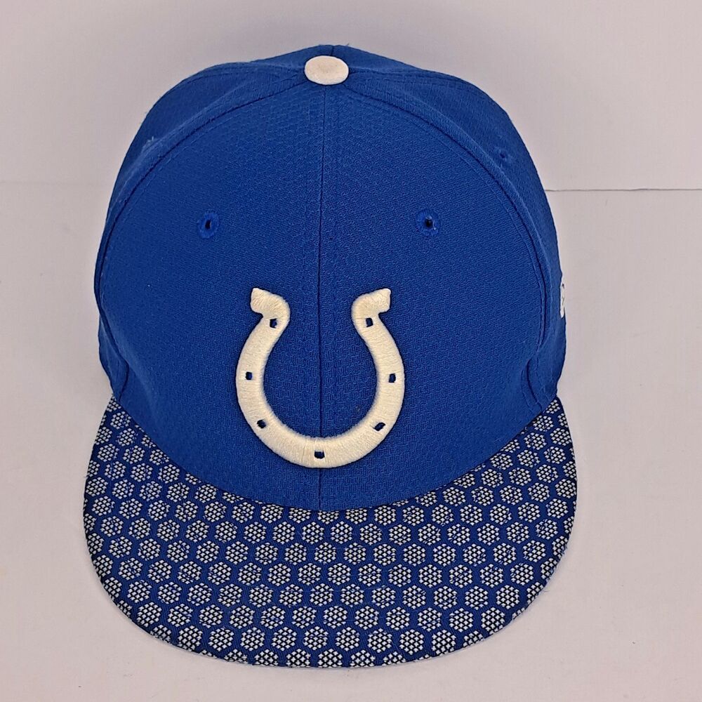 Nfl Indianapolis Colts New Era 59fifty Fitted Hat Cap Size 6 5/8 Blue White Guc